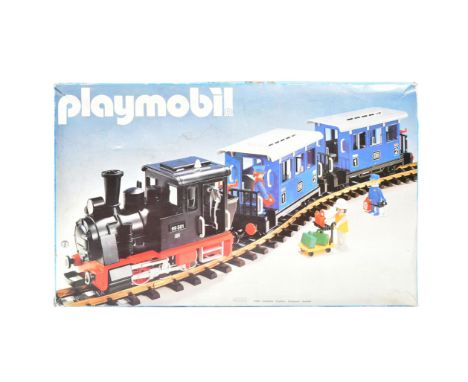 A vintage 1980 Playmobil Passenger Train Set No. 4000. Housed within original box and believed to be complete.