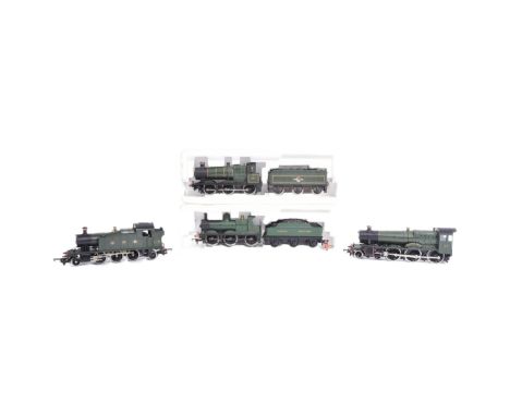 Four vintage OO gauge Mainline model railway trainset locomotive engines, to include: No. 37-077 BR Green 0-6-0 2251 Class Co