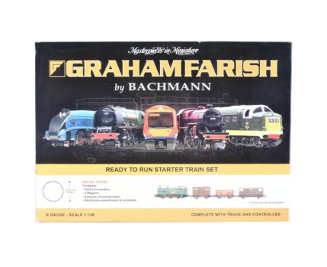 Model Railway - an original Graham Farish / Bachmann made N gauge model railway trainset locomotive set No. 370-025. The set 