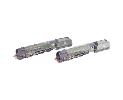 Model Railway - two vintage Hornby Dublo OO gauge steam locomotive engines. Comprising of two EDL12 Duchess Class 4-6-2 'Duch