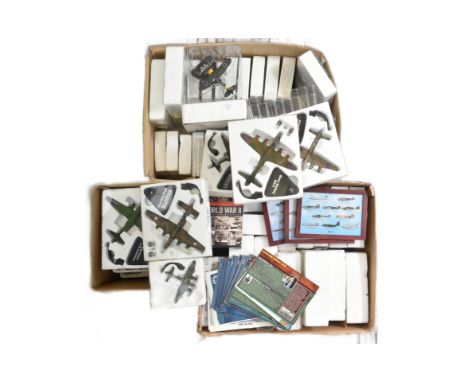 Diecast - a LARGE collection of Atlas Edition diecast model military aircrafts / planes along with reference guides and ename