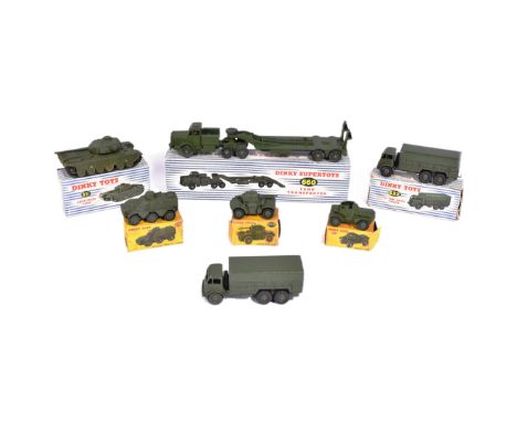 Diecast - a collection of vintage Dinky Toys boxed diecast models of Military interest comprising; 660 Tank Transporter, 622 