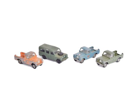 Diecast - a collection of x4 vintage Triang / Tri-ang Spot On 1/42 scale diecast models. All Land Rover examples, one likely 