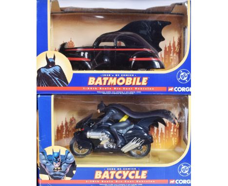 Batman - a collection of x6 Corgi made DC Comics Batman diecast model vehicles to include;1940's Batmobile 1/24 scale, The Ro