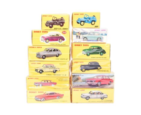 Diecast - a collection of x12 Atlas Edition reissue Dinky Toys diecast model cars to include; 552 Chevrolet Corvair, 159 Morr