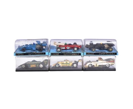 Scalextric - a collection of vintage Scalextric slot car racing cars. Three Hornby Super Formula models comprising; C025 Ferr