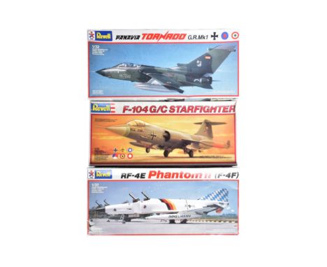 Model Kits - x3 Revell fighter aircraft model kits, 1/32 scale, comprising of: RF-4E Phantom II (F-4F), with original paperwo