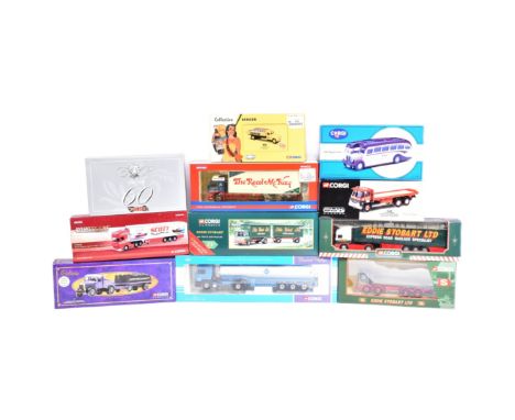 Diecast - a collection of assorted Corgi diecast models to include; Eddie Stobart ERF Curtainside Trailer, ' Roadscene ' Scan