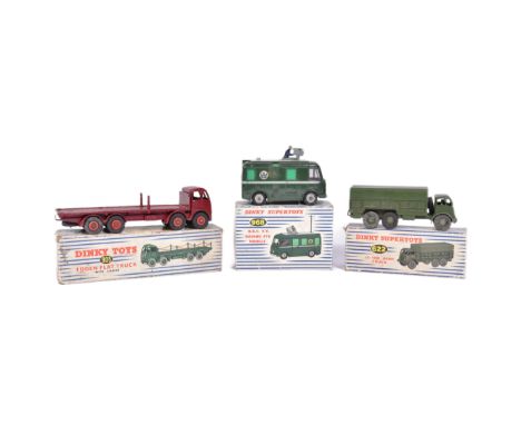 Diecast - a collection of x3 vintage Dinky Supertoys boxed diecast models comprising; 968 BBC TV Roving Eye Vehicle, 905 Fode