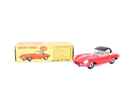 Dinky Toys - No. 120 Jaguar E Type - an original vintage Dinky Toys made boxed diecast model No. 120. Red, with cream interio