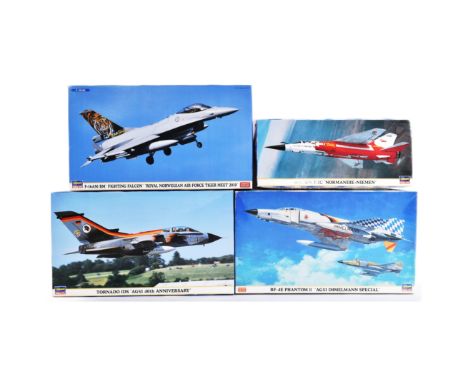 Model Kits - collection of x4 vintage Hasegawa aircraft model kits, to include: Mirage F.1C 'Normandie-Niemen' no. 00123, Tor