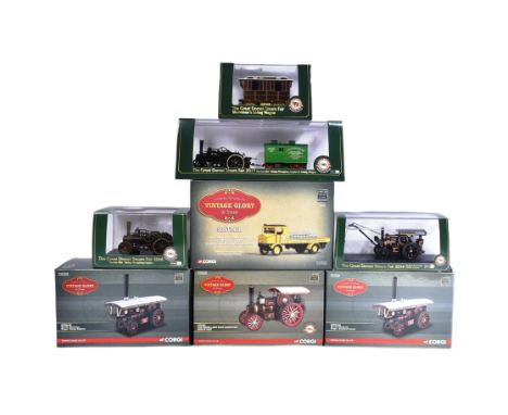 Diecast - a collection of x8 Oxford and Corgi 1/76 and 1/50 scale diecast steam models to include; Burrell Showmans Dragon ' 