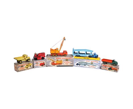 Diecast - a collection of x5 vintage Dinky Supertoys boxed diecast models comprising; 982 Pullmore Car Transporter with detac