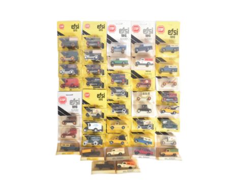 Diecast - a collection of assorted Efsi (Holland) made boxed and carded diecast model cars. Largely 1/68 scale and all appear