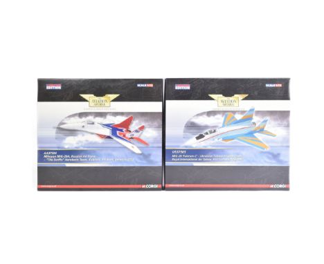 Diecast - x2 limited edition Aviation Archive 1/72 scale aircraft models, comprising of No. AA37504, Mikoyan MiG-29A, Russian