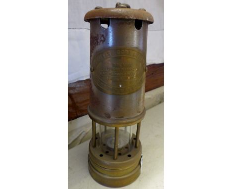 Five bar brass miners safety lamp