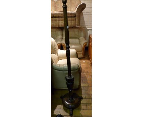Oak standard lamp with two shades