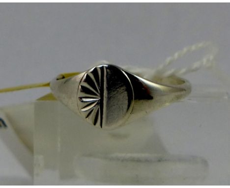 Sterling silver signet ring, size P