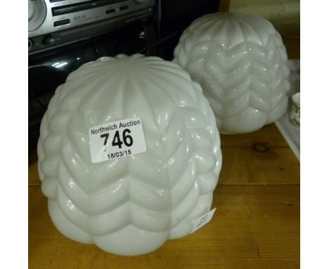 Pair of milk glass lamp shades