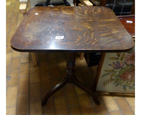 Oak table on tripod base