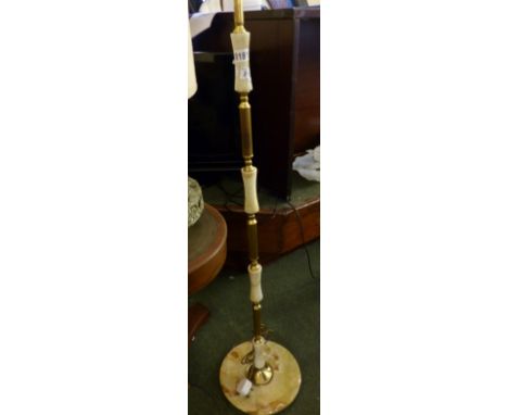 Onyx and brass standard lamp
