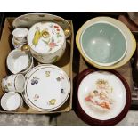 Two TG Green mixing bowls, a large Royal Worcester 'Evesham' pattern twin-handled lidded