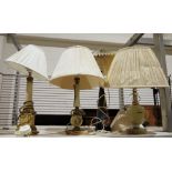 Two onyx table lamps and two further modern table lamps (4)
