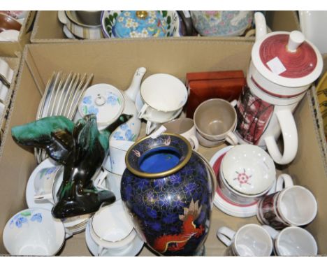 Various ceramics to include Royal Worcester 'Evesham' flan dishes, souffle dishes. ramekins etc, Portmeirion coffee pot, Cloc