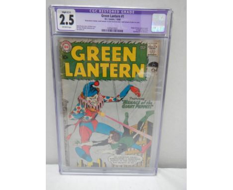 CGC Green Lantern 1 CGC Restored 2.5 Origin of Green Lantern retold, 1st appearance of the Guardians of the Universe