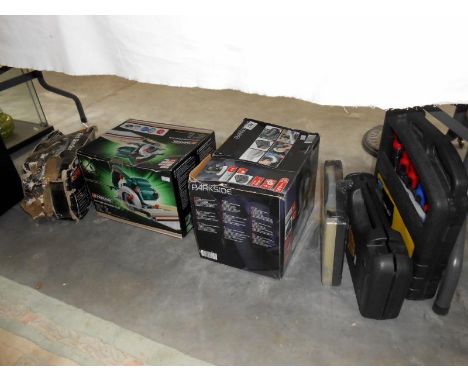 A circular saw, a polisher, a belt sander and other tools
