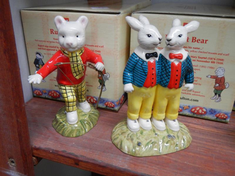 A collection of 5 Royal Doulton Rupert the Bear figurines (all boxed)