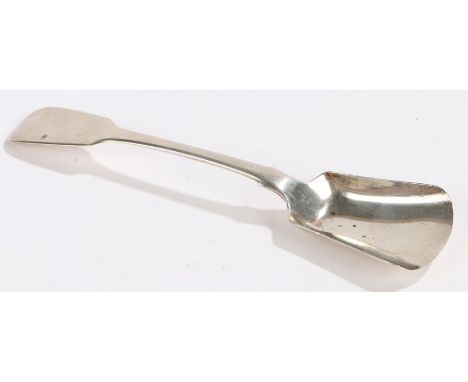 George III Irish silver long handled caddy spoon, Dublin 1785, maker William Cummins, the bowl of shovel form, 15cm long, 0.7