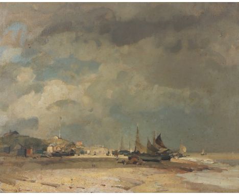 John Arnesby Brown (1866-1955) The Beech, signed oil on canvas, 50cm x 40cm, the rear of the picture with a label stating Thi