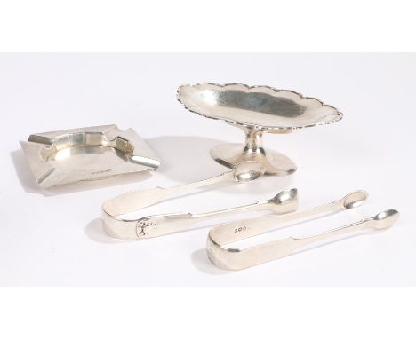 George V silver ashtray, Birmingham 1929, maker Mappin &amp; Webb, George V silver bonbon dish, Birmingham 1922, maker Mappin