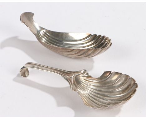 George III silver caddy spoon, Sheffield 1783, maker Henry Tudor &amp; Thomas Leader, with shell form bowl and handle with cu