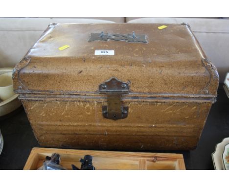 A small metal trunk