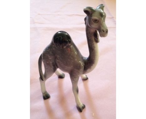 A Goebel (West German) ceramic grey camel figurine.