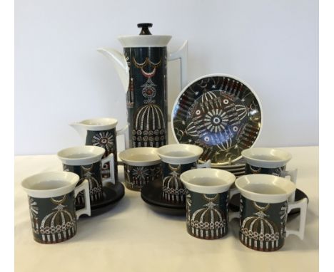 A Portmeirion 'Magic City' coffee set with plates