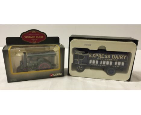 2 boxed Corgi Vintage Glory of Steam models 1. Garrett Road Roller 'Consuelo Allen' & 2. Sentinel Dropside Waggon - Express D