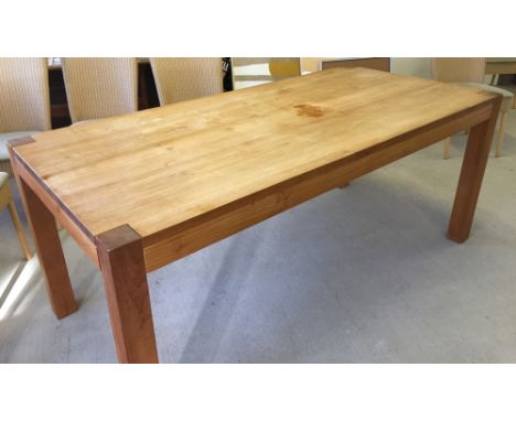 A large light oak dining table. 190 x 90cm.