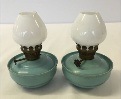 2 x 1950s vintage Kelly nursery oil lamps.