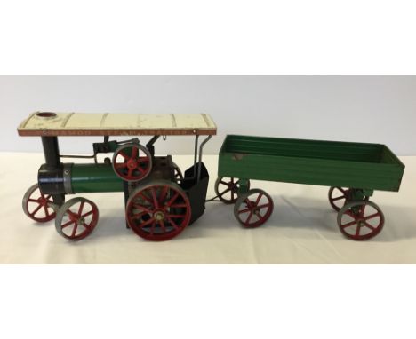 A Mamod TE1A steam tractor & trailer.