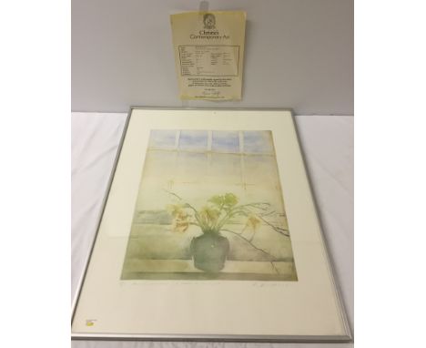 A Donald Wilkinson limited edition print 'April Morning - Flowers in Sunlight' #206/225.  Signed in pencil, framed and glazed