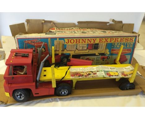 A Topper Toys 'Johnny Express' remote control tractor trailer.