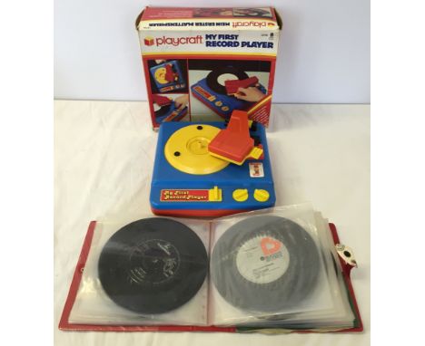 A Playcraft 'My First Record Player' with a collection of c1960s singles to include 3 Beatles.