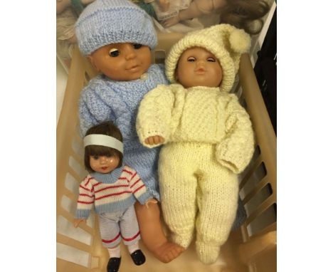 3 vintage dolls, 2 vinyl. c1960s.