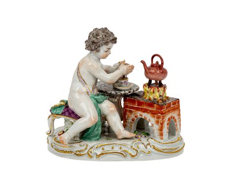   MEISSEN DIE VIER ELEMENTE „Feuer“,   Entwurf Nach Johann Joachim Kaendler (1706-1775), Ausführung 1958, 1. Wahl, Allegorie 
