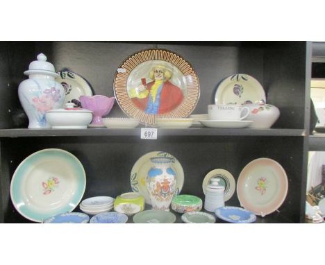A mixed lot including Poole Pottery, Susie Cooper, Wedgwood etc.,
