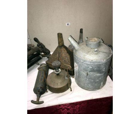 A vintage fire extinguisher &amp; other metalware