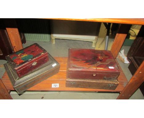 Two vintage boxes, an empty cutlery box and a tin.
